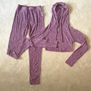 Gymshark slounge cropped hoodie and jogger pants set